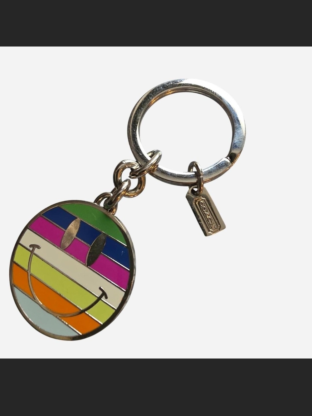 Coach Legacy Colors Enamel Keychain W/ Mini Hangtag